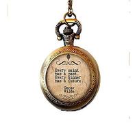 Witty Poet Orologio da tasca Collana Ogni Santo Ha un Passato Ogni Peccatore ha un Futuro Stampa Foto Vetro Dicendo Gioielli Immagine