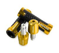 WITTYL Moto 7/8'' 22mm Motocicletta Manopole Manubrio Antiscivolo estremità Manubrio Manopola Antiscivolo estremità per Yamaha RD400 RD-400 1976 1977 1978 RD 400 estremità della Maniglia(Gold)