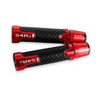 WITTYL Moto 7/8'' Anti-Slip Grip Hand Motorcycle Handlebar Handle Bar Grips End Plug per Ducati S4RS 2006 2007 2008 2009 2010 2011 2012 2013 estremità della Maniglia(Red)