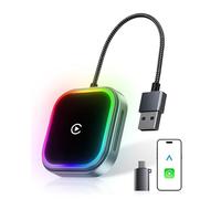 WityEye Adattatore CarPlay e Android Auto Wireless, Bluetooth V5.3, 5.8GHz WiFi, Connessione Veloce e Stabile, Luce Ambientale RGB, per Apple iPhone iOS 10+, Smartphone Android 11+