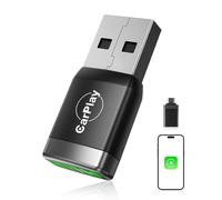 WityEye Adattatore Carplay Wireless【2026 Quinta Generazione Aggiornata】Bluetooth V5.3 Connessione Stabile, WiFi 5.8GHz ad Alta Velocità, USB C/A, Mini Chiavetta CarPlay per Apple iPhone iOS 10+