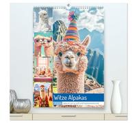 Witzige Alpakas (hochwertiger Premium Wandkalender 2026 DIN A2 hoch), Kunstdruck in Hochglanz: Alpakas sind die chilligen Trendsetter der Tierwelt - flauschig, entspannt und immer mit Style unterwegs.