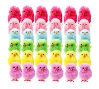 WIVAYE 36 mini pulcini pasquali, 4 cm, colorati ciniglia pasquali, simulazione di pulcini pasquali, per bambini, decorazioni fai da te, uova di Pasqua, cofano per decorazione della casa di Pasqua