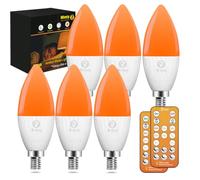 Wivety LED Lampadina E14 per il Sonno con Telecomando, Lampadine Arancione 1600K Ambra, Blocco luce Blu, 5W per Asilo Nido, Camera da Letto (confezione da 6 pezzi)