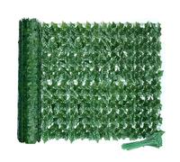 Wivico Siepe Artificiale Edera Finta per Balconi e Terrazze,Copri Ringhiera con Rete Verde Scuro,Recinzione Decorativa 1.5x3m per Giardini e Facciate