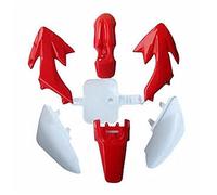 Wivplex Kit parafanghi parafango moto ABS carenatura completa copertura carrozzeria moto, enduro 50cc-160cc SDG SSR pit dirt bike Parafango per moto(4 red 3 white)