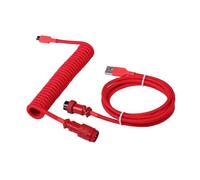 Wivplex LANO Personalizzato Paracord a spirale Tastiera meccanica Tipo C Dati Cavo a molla GX16 Aviator Coil Spiral Usb C Gaming Cavo a spirale Cavo del portellone posteriore(Big Red)