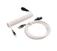 Wivplex LANO Personalizzato Paracord a spirale Tastiera meccanica Tipo C Dati Cavo a molla GX16 Aviator Coil Spiral Usb C Gaming Cavo a spirale Cavo del portellone posteriore(White black)