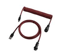 Wivplex LANO Personalizzato Paracord a spirale Tastiera meccanica Tipo C Dati Cavo a molla GX16 Aviator Coil Spiral Usb C Gaming Cavo a spirale Cavo del portellone posteriore(Red Black)
