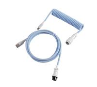 Wivplex LANO Personalizzato Paracord a spirale Tastiera meccanica Tipo C Dati Cavo a molla GX16 Aviator Coil Spiral Usb C Gaming Cavo a spirale Cavo del portellone posteriore(Blue white)