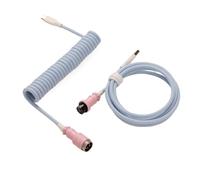 Wivplex LANO Personalizzato Paracord a spirale Tastiera meccanica Tipo C Dati Cavo a molla GX16 Aviator Coil Spiral Usb C Gaming Cavo a spirale Cavo del portellone posteriore(Blue white pink)
