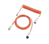 Wivplex LANO Personalizzato Paracord a spirale Tastiera meccanica Tipo C Dati Cavo a molla GX16 Aviator Coil Spiral Usb C Gaming Cavo a spirale Cavo del portellone posteriore(Orange clear)