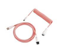 Wivplex LANO Personalizzato Paracord a spirale Tastiera meccanica Tipo C Dati Cavo a molla GX16 Aviator Coil Spiral Usb C Gaming Cavo a spirale Cavo del portellone posteriore(Orange white)