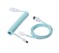 Wivplex LANO Personalizzato Paracord a spirale Tastiera meccanica Tipo C Dati Cavo a molla GX16 Aviator Coil Spiral Usb C Gaming Cavo a spirale Cavo del portellone posteriore(Light Green White)