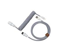 Wivplex LANO Personalizzato Paracord a spirale Tastiera meccanica Tipo C Dati Cavo a molla GX16 Aviator Coil Spiral Usb C Gaming Cavo a spirale Cavo del portellone posteriore(Sliver Gray Black)