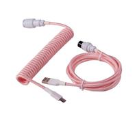 Wivplex LANO Personalizzato Paracord a spirale Tastiera meccanica Tipo C Dati Cavo a molla GX16 Aviator Coil Spiral Usb C Gaming Cavo a spirale Cavo del portellone posteriore(Pink White)