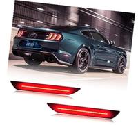 Wivplex Led Rear Side Marker Lights, per Ford, per Mustang 2015-up Smoked Back Lights Bumper Reflectors Assembly, for 2015, per Ford, for Accessories, for Forrear 2Pcs car rear reflect (Red)