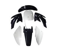 Wivplex Pannelli parafanghi for motociclette, plastiche, carenature, parafanghi, kit di copertura carrozzeria CRF70 150cc 160cc 200cc PIT Dirt Bike Parafango per moto(4 black 3 white)