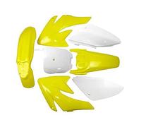 Wivplex Pannelli parafanghi for motociclette, plastiche, carenature, parafanghi, kit di copertura carrozzeria CRF70 150cc 160cc 200cc PIT Dirt Bike Parafango per moto(4 yellow 3 white)