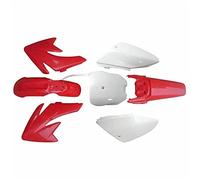 Wivplex Pannelli parafanghi for motociclette, plastiche, carenature, parafanghi, kit di copertura carrozzeria CRF70 150cc 160cc 200cc PIT Dirt Bike Parafango per moto(4 red 3 white)