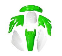 Wivplex Pannelli parafanghi for motociclette, plastiche, carenature, parafanghi, kit di copertura carrozzeria CRF70 150cc 160cc 200cc PIT Dirt Bike Parafango per moto(4 green 3 white)