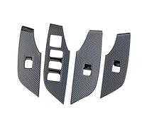 Wivplex Pannello in Vetro for Finestra Bracciolo Pulsante Interruttore Copertura Adesivo Trim, for Toyota, for RAV4, Xa50 2019 2020 Pannello di Rivestimento dell'interruttore della Finestra(Carbon)
