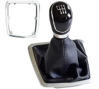 Wivplex Pomello del cambio, for Ford, for Focus, 2 MK2 FL C-MAX 2006-2011 5 6 velocità auto in pelle pomello testa leva Cover accessori (colore: nero-6 velocità) Pomello del cambio per auto