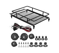 Wivplex Portapacchi da Tetto MN 1/12 RC Crawler MN90/MN90K RC Modello Auto Ricambi Portapacchi RC Metallo con Luce Portapacchi per macchinine Giocattolo(Schwarz)