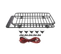 Wivplex Portapacchi in Metallo con 5 luci for Auto cingolate RC 1/10, for Traxxas, TRX-4, for Axial, Parti di aggiornamento SCX10 III Portapacchi per macchinine Giocattolo