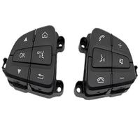 Wivplex Pulsante di controllo della velocità dell'auto, for Classe C W205 C180 C200 GLC260 GLC300 Pulsanti del volante multimediale Kit interruttori al volante(BLACK Set)