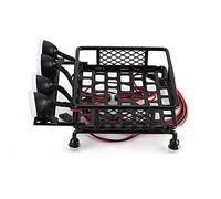 Wivplex RC Car Roof Rack Portapacchi CC01 CR01 SCX10, for RC4WD, con 4 Barre Luminose Rotonde Camion Cingolato Portapacchi per macchinine Giocattolo(2 White 2 Red)