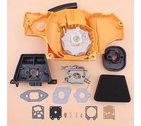 Wivplex Recoil Rewind Pull Starter Carburatore Filtro Aria Elemento pulitore Guarnizione Coperchio Adattatore Kit di Riparazione Motosega, for Partner, 350 351 Avviamento a Strappo per Motosega