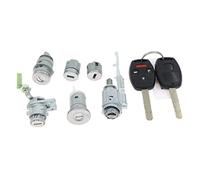 Wivplex Set serratura Interruttore di accensione Cilindro porta 2 Guscio chiave, for Accord, 2003-2007 Interruttore di accensione dell'auto(BLACK 6pcs Lock-4 Button)