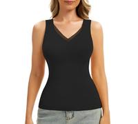 Wivzo Maglia termica da donna con reggiseno, morbida e alla moda, perfetta per il tempo libero e le attività sportive, Nero , M