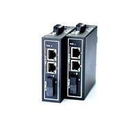 WIWAV WDH-2ET1FX-DC - Convertitore multimediale industriale a 3 porte, 10/100 Mbps, con guida DIN/multi-montaggio (confezione da 2, senza ventola da -30 °C ~ 75 °C)