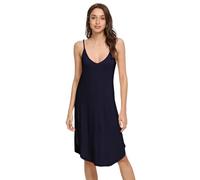 WiWi Abito sottoveste in viscosa di bambù per le donne taglie forti camicia da notte comoda con spalline sottili S-4X, Marina Militare, XL