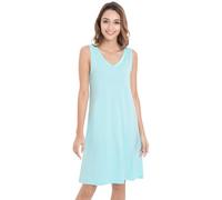 WiWi Camicia da notte in bambù per le donne senza maniche da notte leggera scollo a V camicia da notte Plus Size abito da sonno S-4X