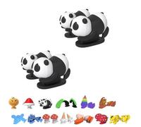 WIWIDANG Shark Slides Fins, 2 paia di pinne superiori di ricambio per Shark Slides, Ciabatte squalo Accessori 3D Pinne divertenti (Panda)
