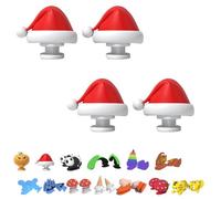 WIWIDANG Shark Slides Fins, 2 paia di pinne superiori di ricambio per Shark Slides, Ciabatte squalo Accessori 3D Pinne divertenti (Santa Hat)