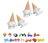 WIWIDANG Shark Slides Fins, 2 paia di pinne superiori di ricambio per Shark Slides, Ciabatte squalo Accessori 3D Pinne divertenti (Ice Cream)