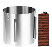 WIWJ Anello per torta in acciaio inox, regolabile, larghezza 16 - 30 cm, altezza 20 cm, scala incisa e clip di fissaggio per una facile preparazione di crema, strati e torte con motivo