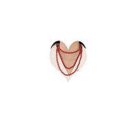 Wiwpar Collana lunga di perle finte collana a strati di perle finte anni '20 Gatsby bigiotteria vintage multi fili collana di perle rosse per Natale (rosso)