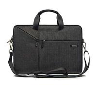 WIWU 13-13.3 pollici Borsa per laptop Custodia per laptop impermeabile in tessuto poliestere multi-funzionale Tracolla regolabile & Maniglia soppressa Cartella portadocumenti portatile - Nero