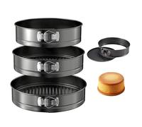 Wixovo 3 Pezzi Tortiera Apribile, 16/22/26 cm Tortiera a Cerniera, Stampo Tortiera Apribile con Rivestimento Antiaderente, a Prova di Perdite, Fondo Rimovibile