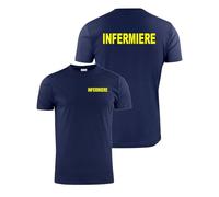 WIXSOO T-Shirt Infermiere Uomo con Stampa Giallo Fluo (IT, Testo, M, Regular, Regular, Blu Navy)