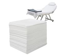 WIYETY 100 lettini da massaggio, 180 x 80 cm, copertura per lettini massaggianti, in tessuto non tessuto, per salone di bellezza, spa, massaggio, hotel, bianco