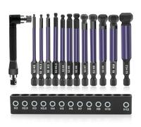 WIYETY 12 cacciaviti a testa sfericaesagonale, set di chiavi esagonali, set di punte con forte testa magnetica, punte per avvitatore a percussione in fosforo