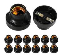 WIYETY 12 pezzi portalampada E27: universale ABS nero con piastra in ferro, collegamento sicuro attacco E27, portalampada adattatore per casa e ufficio, nero