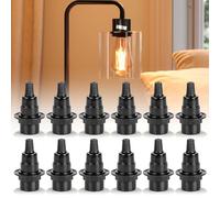 WIYETY 12 portalampada E14 nero: 250 V 2 A, portalampada in bachelite, base per lampada da tavolo e lampada da terra, illuminazione fai da te