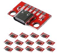 WIYETY: 15 Pezzi di Schede di Trasformazione USB Tipo-C, Scheda PCB Con 6 Pin, Connettore Seriali Femmina Per Appassionati di Tecnologia E Ingegneri (Rosso)